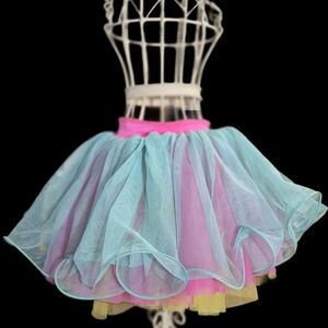 Size Medium Child Multi-color Tulle Tutu Skirt